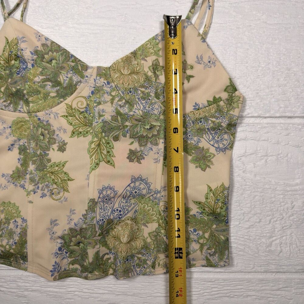 Edikted Garden Party Corset Top Floral Lace Up Bustier Ivory Mix L NWT Festival - Picture 9 of 12